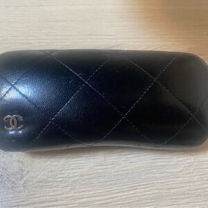 CHANEL Black Quilted Eyewear Case